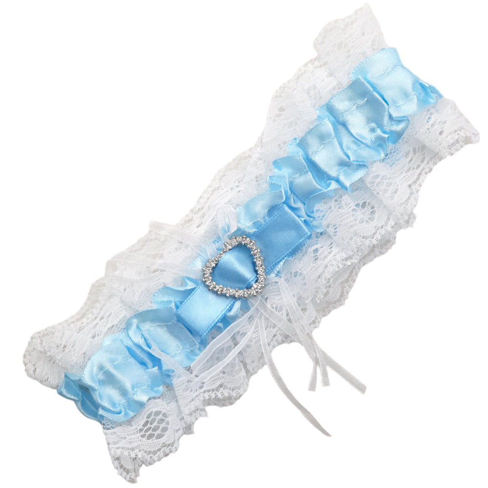 Blue Ribbon & Lace Wedding Garter | Mini Gift | Cracker Filler