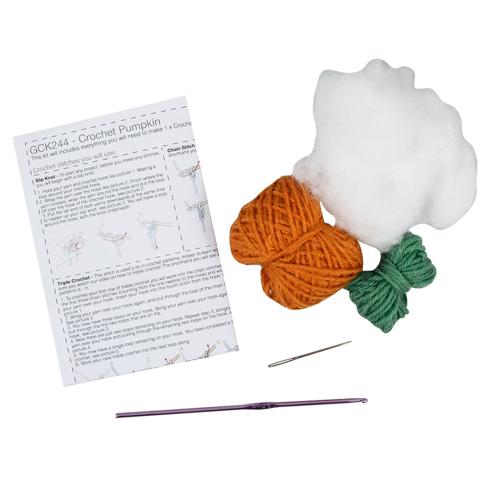Halloween Pumpkin | Complete Crochet Kit | Makes a 10cm Pumpkin