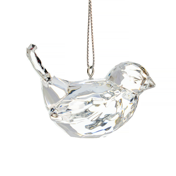 6cm Crystal Effect Bird or Robin Christmas Tree Bauble Ornament | Gisela Graham