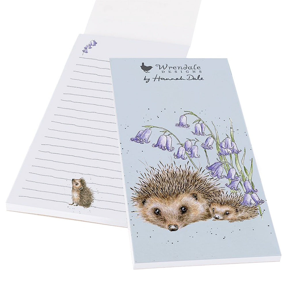 Love & Hedgehugs | Hedgehog & Bluebells | Magnetic Shopping List | Wrendale Designs