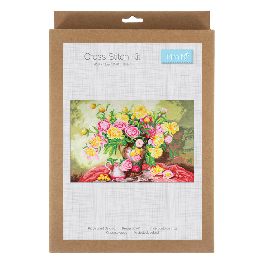 Gorgeous Vase of Roses | Large Counted Cross Stitch Kit | 68x50cm