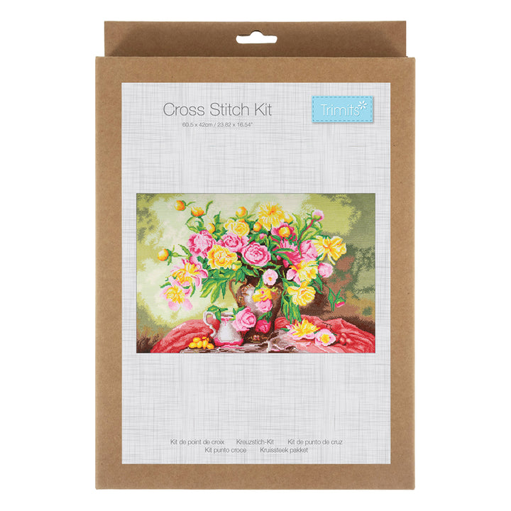 Gorgeous Vase of Roses | Large Counted Cross Stitch Kit | 68x50cm