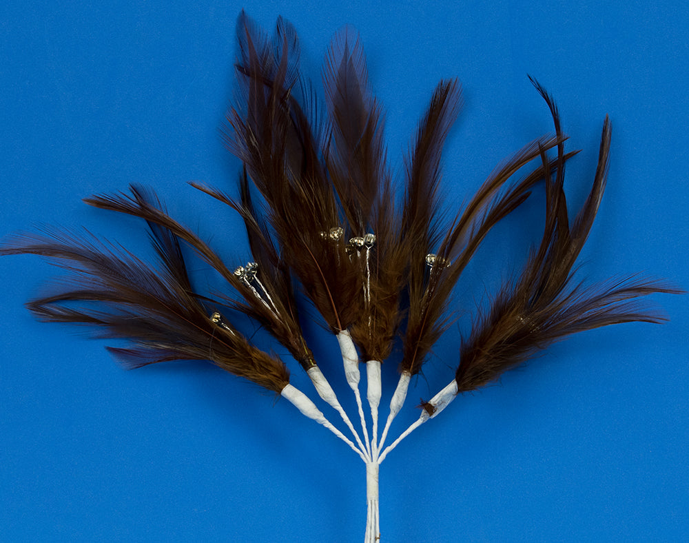 6 Feather & Diamante Picks for Floristry & Crafts - Choice of Colour